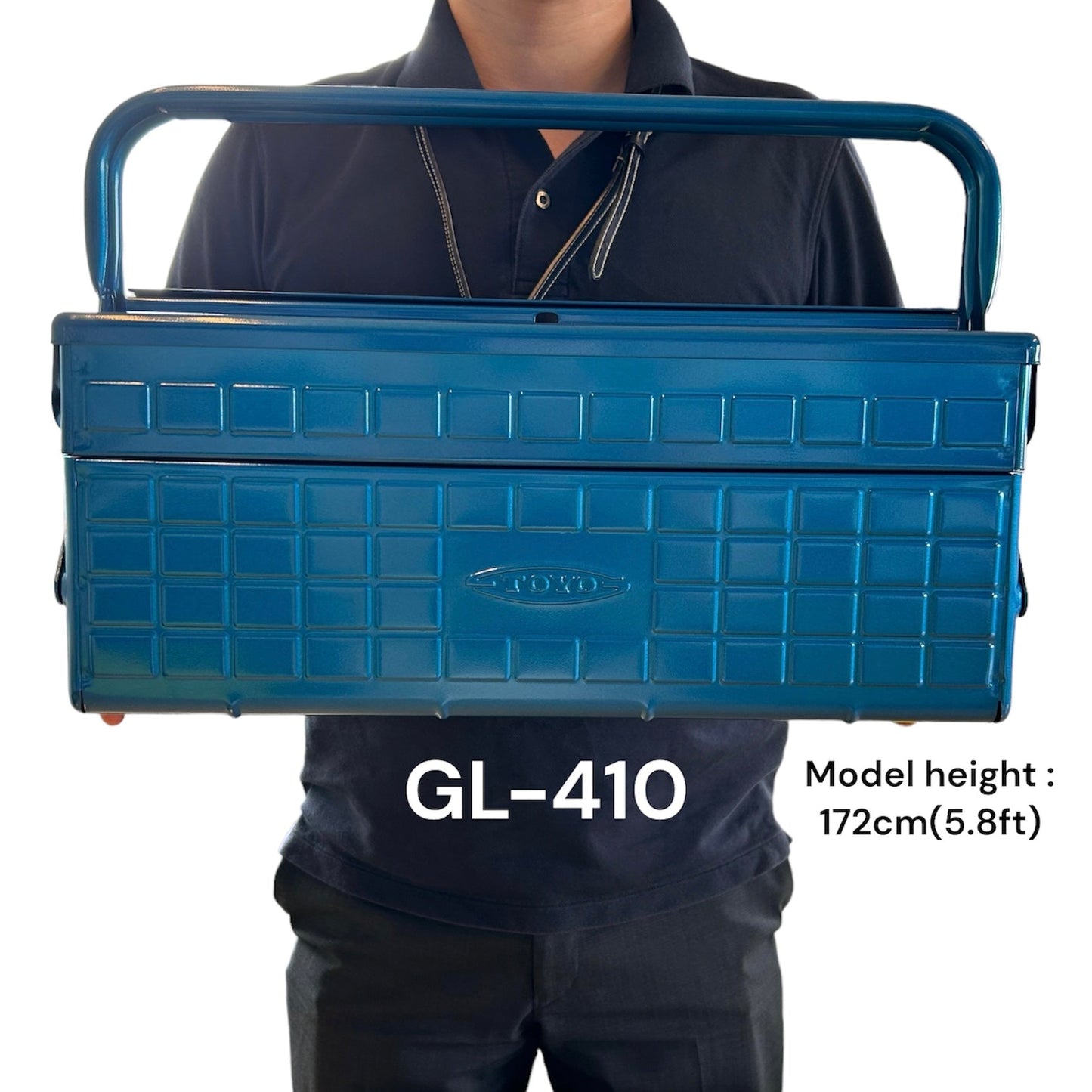 TOYO STEEL 2 Tier Cantilever Toolbox GL-410 B (blue)